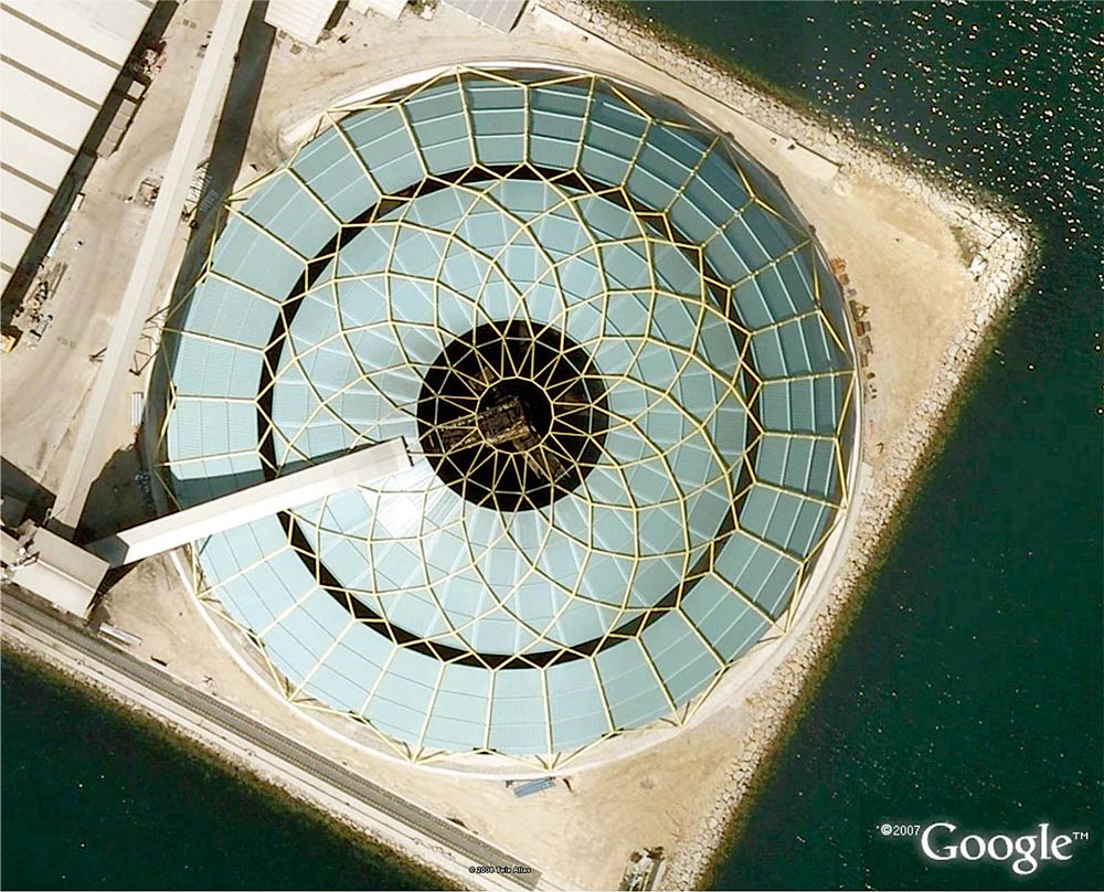 ACE. Cúpula Medusa. La cúpula desde Google-Earth en julio de 2006.