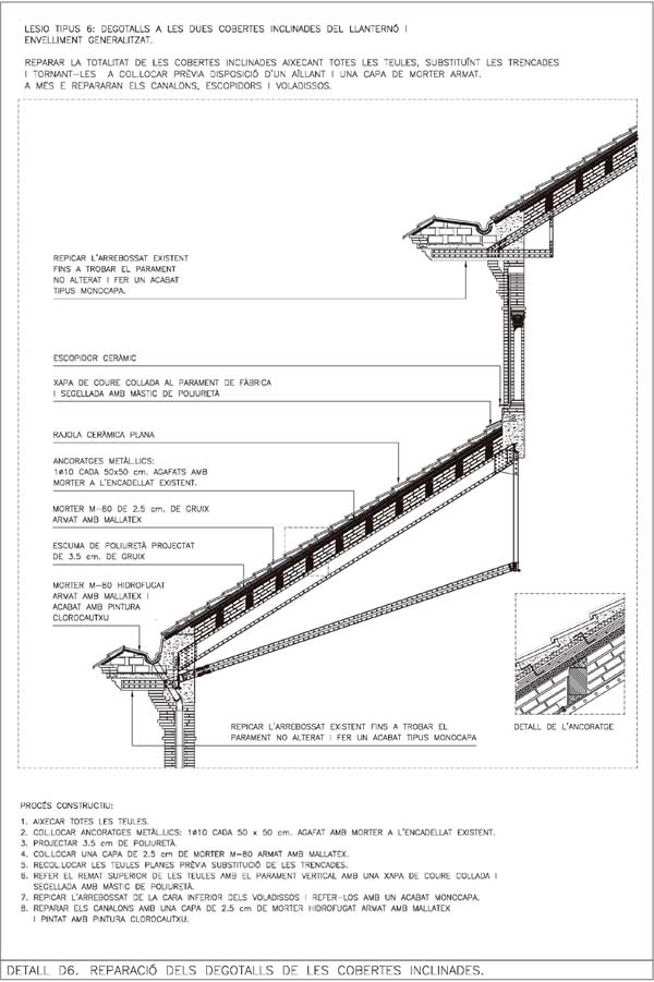 ACE. Detalle de la cubierta del proyecto de rehabilitación de cubierta de Buxadé & Margarit, 2001.